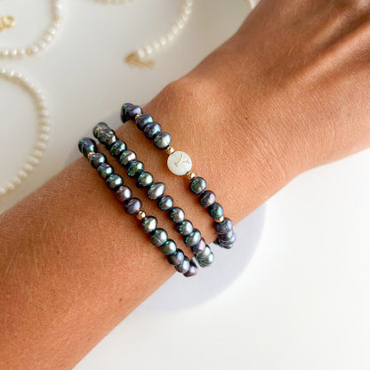 BLACK MARY צמיד פנינים