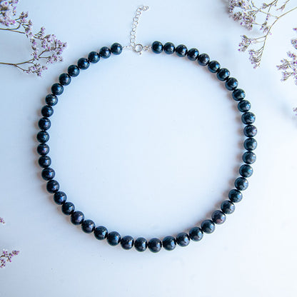 BLACK ASHLEY שרשרת פנינים שחורות