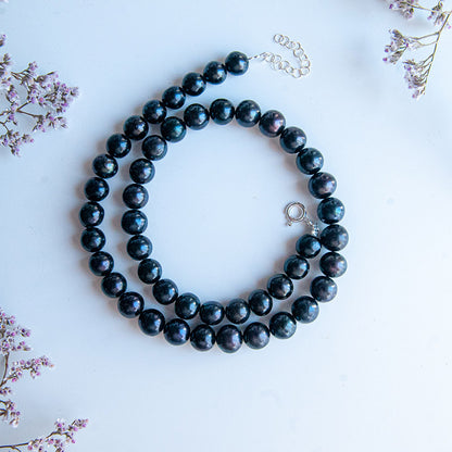 BLACK ASHLEY שרשרת פנינים שחורות