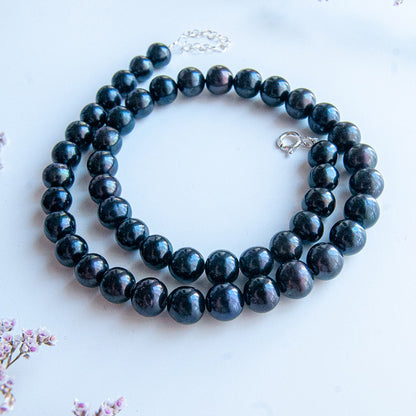 BLACK ASHLEY שרשרת פנינים שחורות