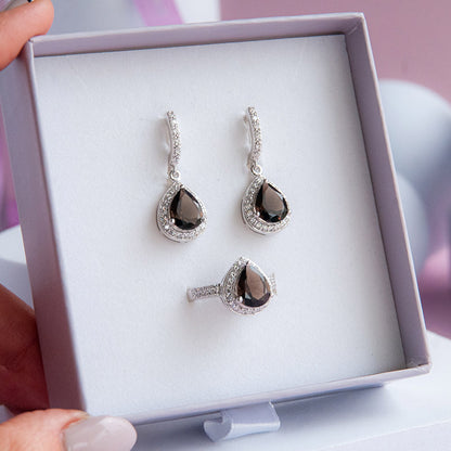 DIANA עגילי כסף טהור עם אבני סמוקי