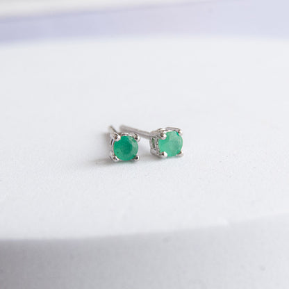 EMERALD עגילי כסף צמודים קים