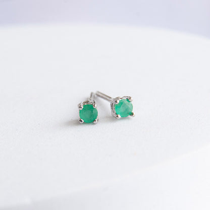 EMERALD עגילי כסף צמודים קים