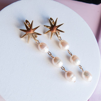 G STARS  עגילי פנינים