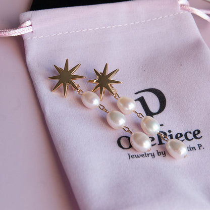 G STARS  עגילי פנינים