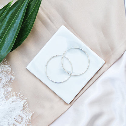 עגיל חישוק דקים מכסף טהור