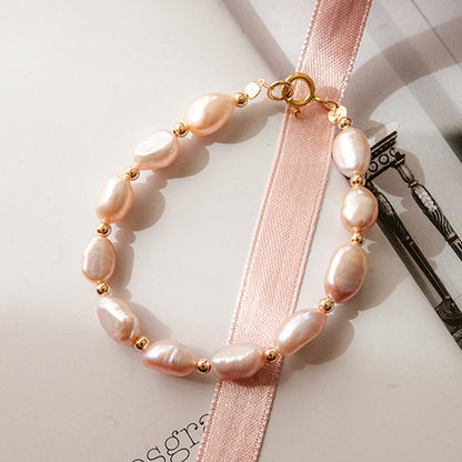 צמיד פנינים טיילור ורוד