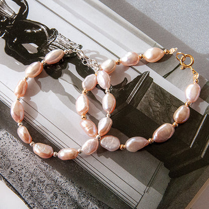 צמיד פנינים טיילור ורוד