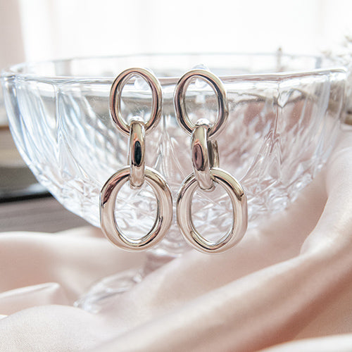 SILVER CHLOE עגילי