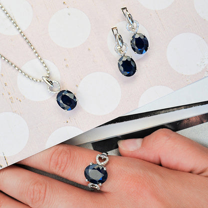 תליון כסף "מישל" עם אבן ספיר