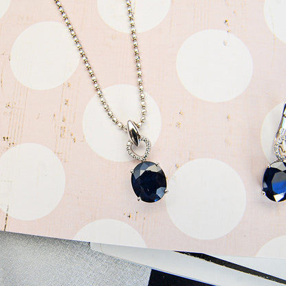 תליון כסף "מישל" עם אבן ספיר