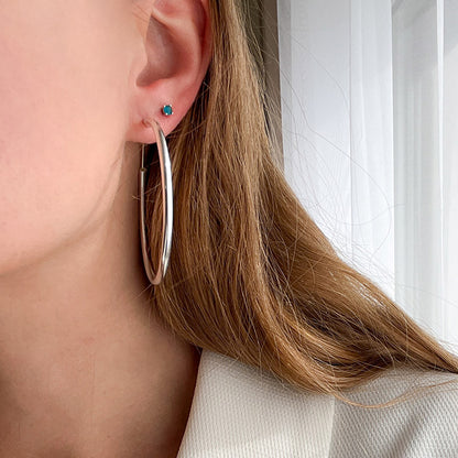 עגיל חישוק מכסף טהור