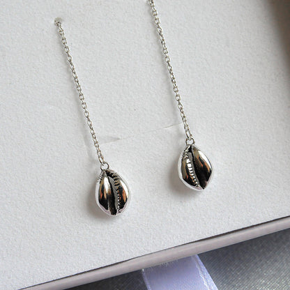 KUBA עגיל כסף נופל עם צדף