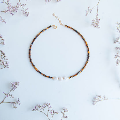 LOREN שרשרת אבני עין הנמר