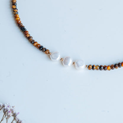 LOREN שרשרת אבני עין הנמר