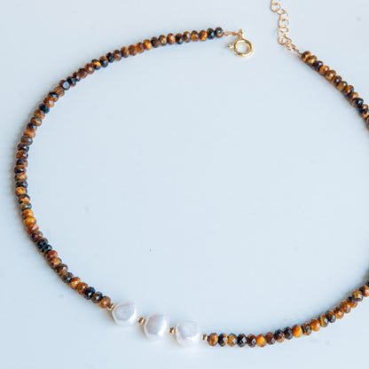 LOREN שרשרת אבני עין הנמר