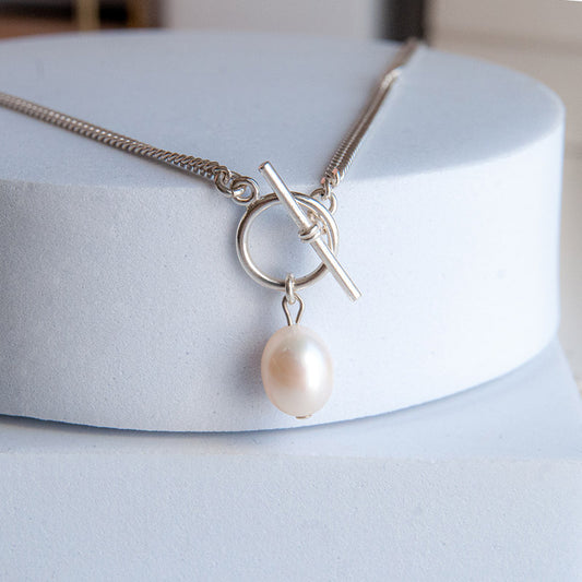 MIYA  שרשרת כסף עם סוגר עגול