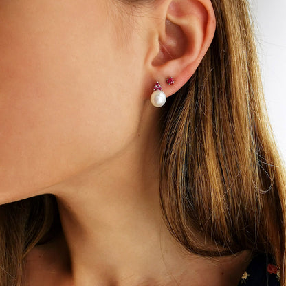 RUBY עגילי כסף צמודים קים