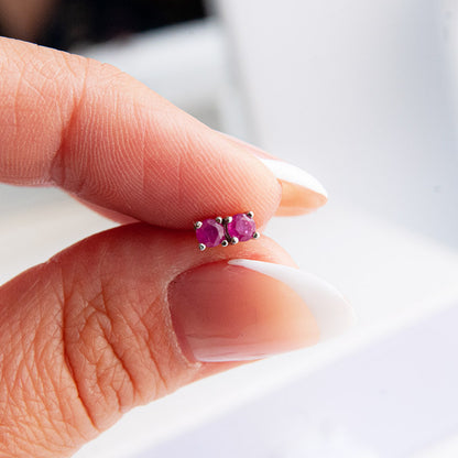 RUBY עגילי כסף צמודים קים