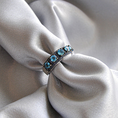 טבעת "מריי" עם בלו טופז