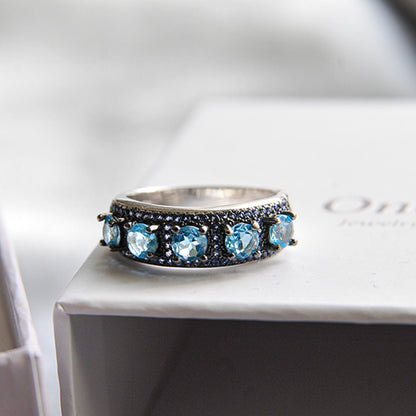 טבעת "מריי" עם בלו טופז
