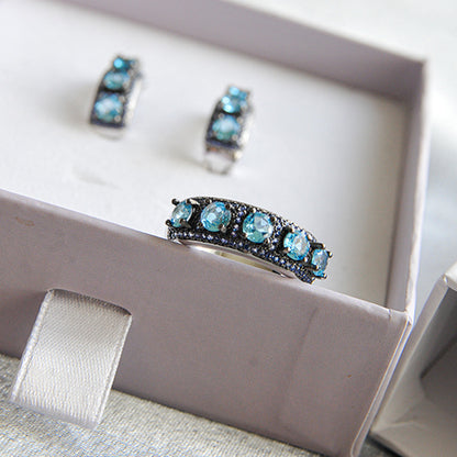 טבעת "מריי" עם בלו טופז