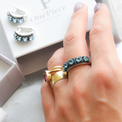 טבעת "מריי" עם בלו טופז