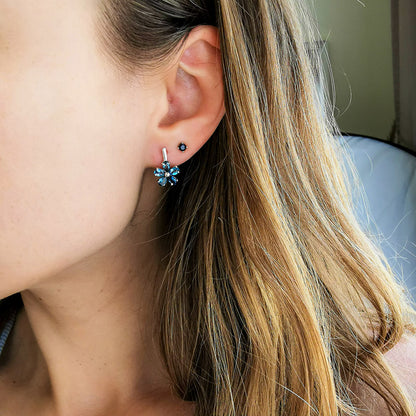 SAPPHIRE עגילי כסף צמודים קים