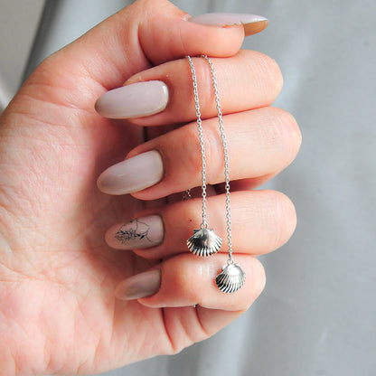 SHELL עגיל כסף נופל