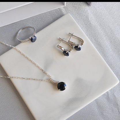 תליון כסף טהור "קייט" עם אבן ספיר