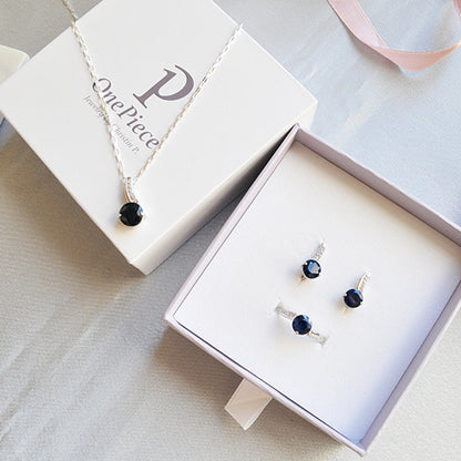 תליון כסף טהור "קייט" עם אבן ספיר