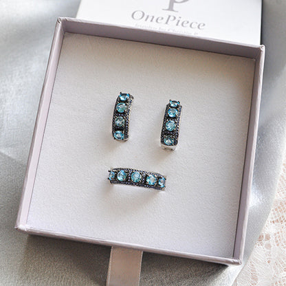 טבעת "מריי" עם בלו טופז